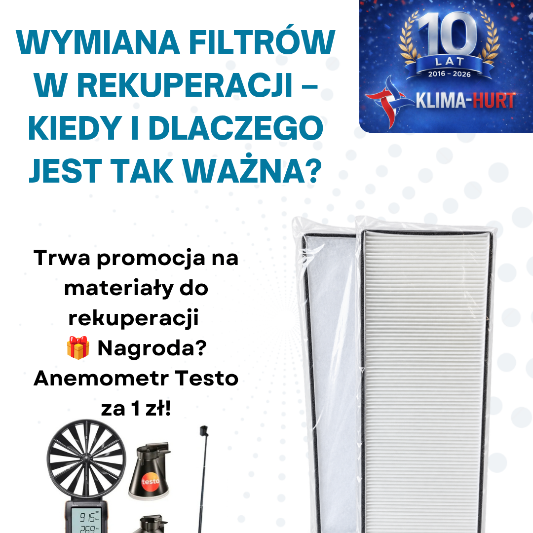 wymiana filtrów w rekupracji